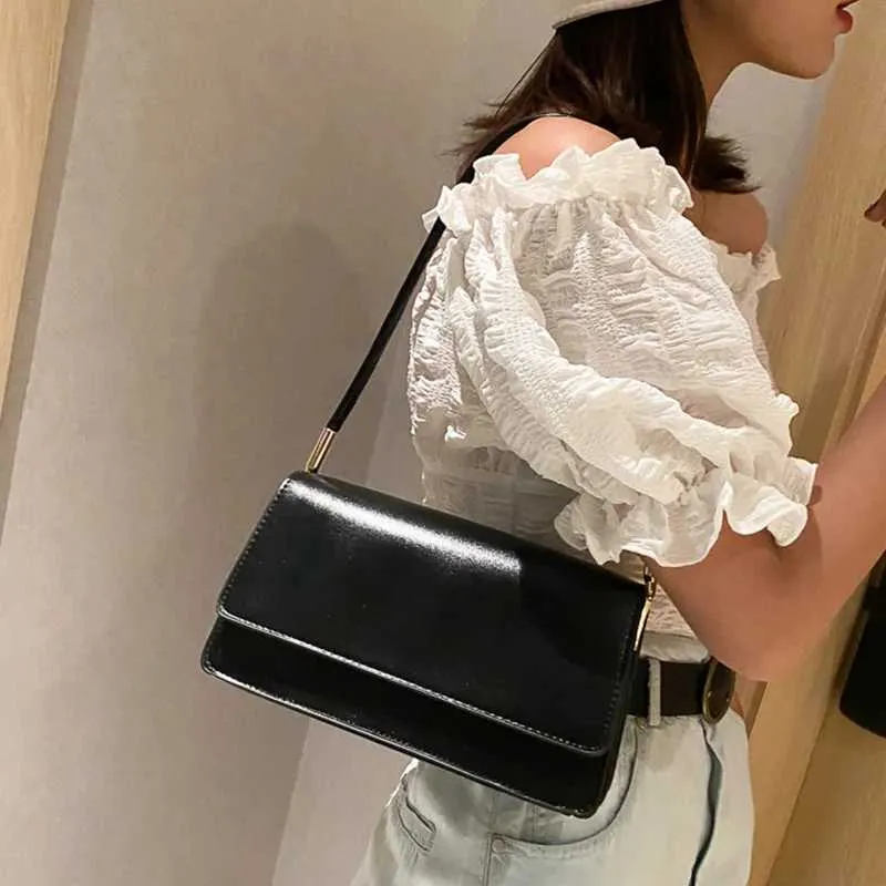 Designer Bag New simple shoulder PU leather armrest solid color womens handbag casual girl small square bag Y241115_voghion.com