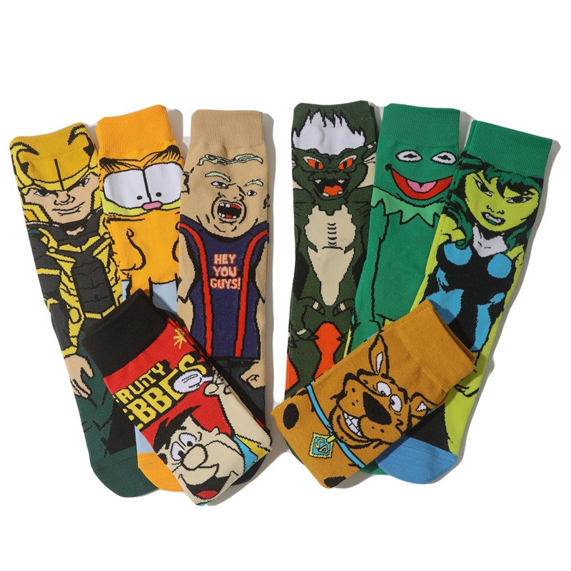 2025d Anime Cartoon For Men, Breathable And Comfortable Cotton Long Socks With Characters_voghion.com