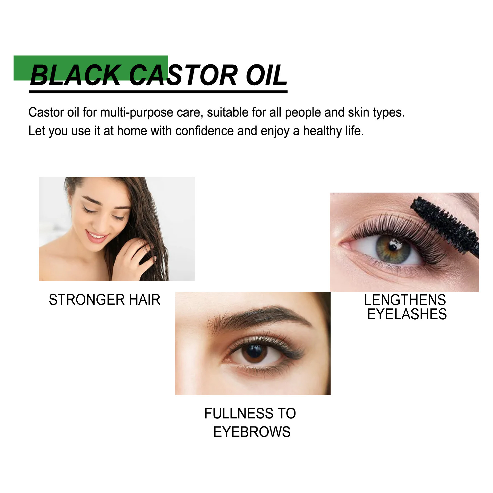 Le revitalisant à l'huile de ricin Wt&Month hydrate les racines des cheveux, solidifie les sourcils, les cils, épaissit naturellement et_voghion.com