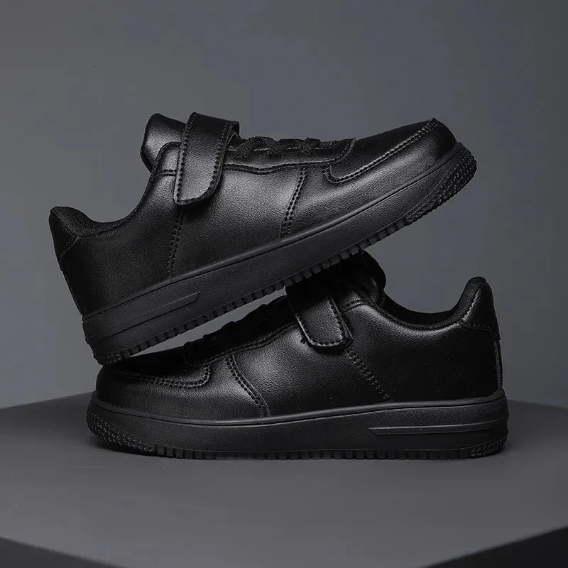 Black boys 6 to 12 years old 2024 new school leather childrens casual sports shoes 240627_desvips.com