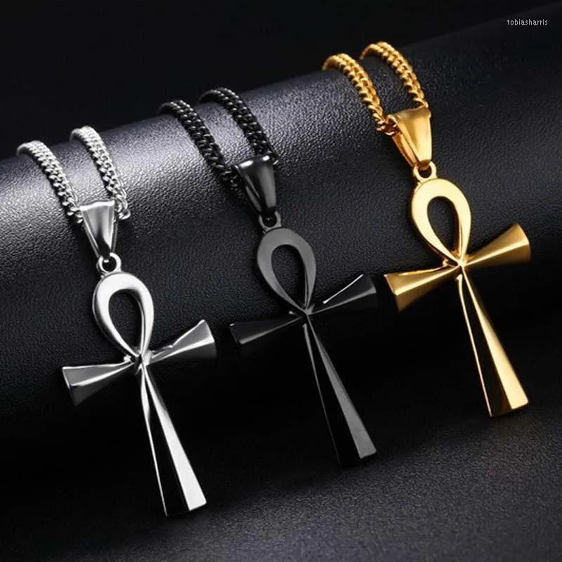Collier pendentif ankh en acier inoxydable symbole de vie_voghion.com