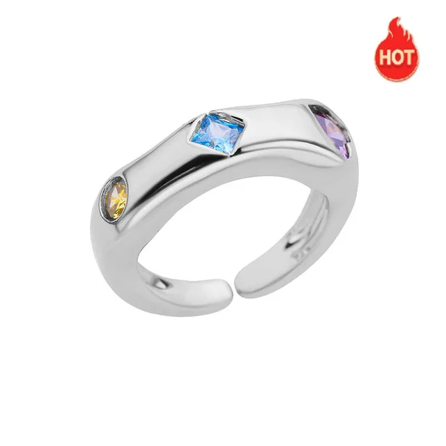 Bague en acier inoxydable avec pierre irrégulière de couleur argent pour femme, bijoux esthétiques pour fiançailles, mariage, zircone, cœur_voghion.com