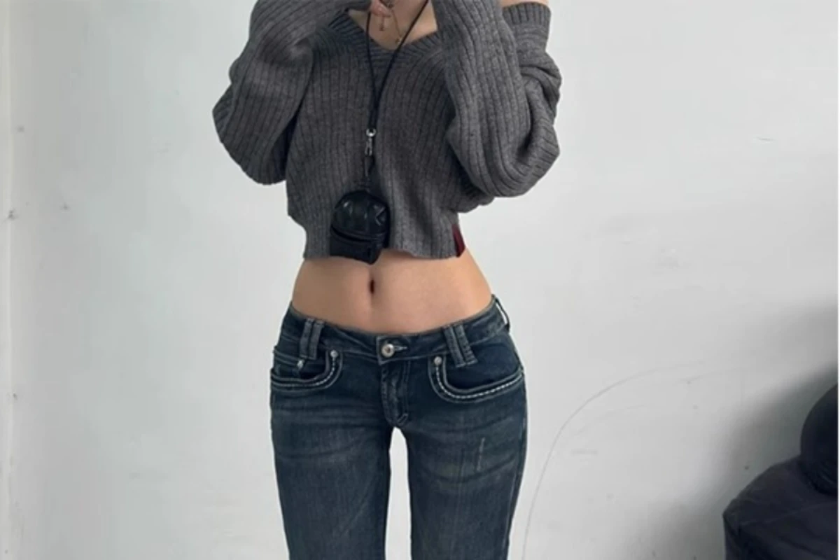 Damen Jeans Mit Schlag Für Den Sommer Modische Denim Hose_voghion.com