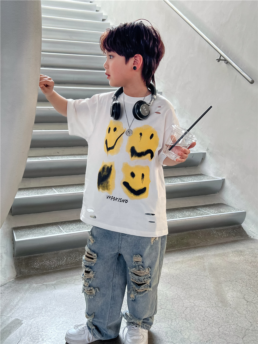 Mutter & Kinder Kinder jeans Jungen mode zerrissene hosen Baby hosen Hipster kinder hosen_voghion.com