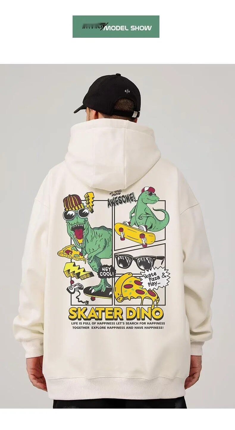 China-Chic Estilo Chinês Despertar Leão Moletom Com Capuz Grande Camurça Oversize Casaco de Marca Suéter Gordo Moda Masculina_voghion.com