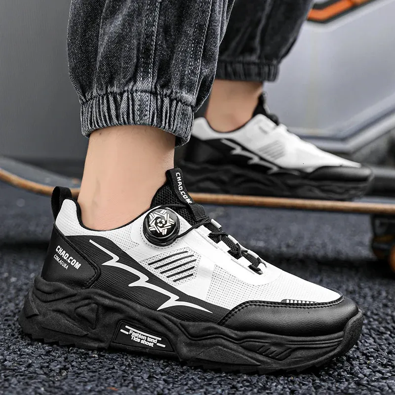 Chaussures de sport confortables et élastiques pour homme, idéales pour les loisirs, l'extérieur, la course à pied, la marche, le sport, les loisirs, quatre saisons, anti-odeurs, avec bouton rotatif, 250714_voghion.com