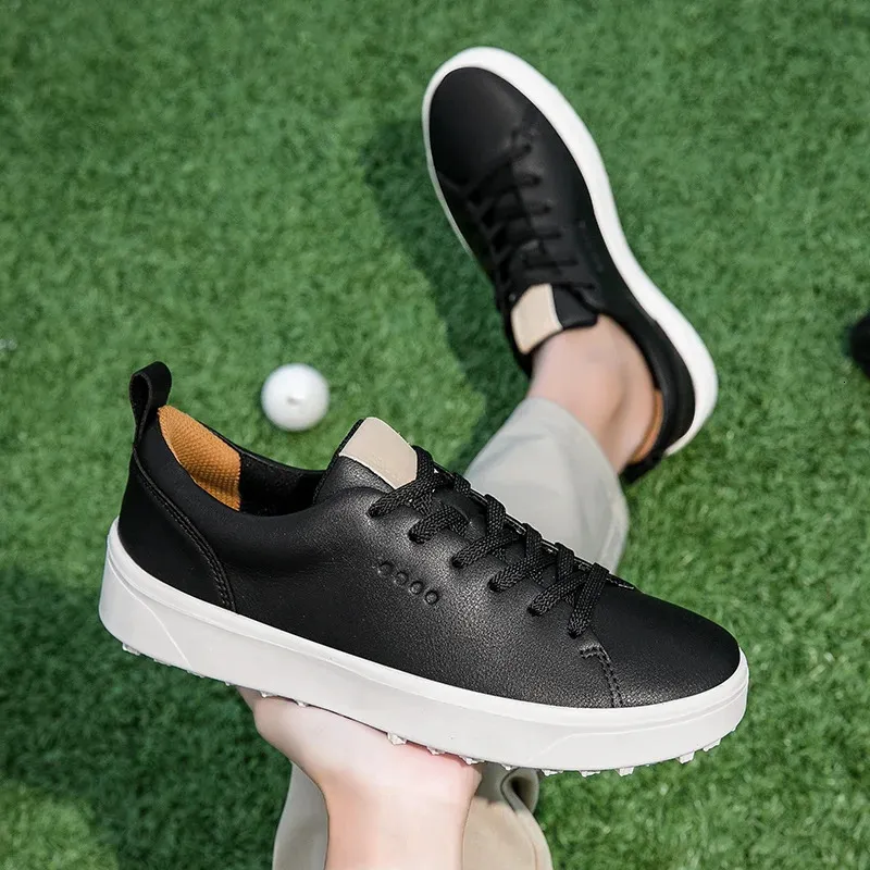 Professionelle Golfschuhe Herren Damen Outdoor Leder Sneakers für männliche und weibliche Golfer Schwarz Braun Mode Weich 241213_voghion.com