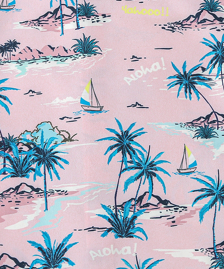 Mother&Kids Boys short-sleeved shirt Children's summer beach wind Beach holiday coconut print casual top trend_voghion.com