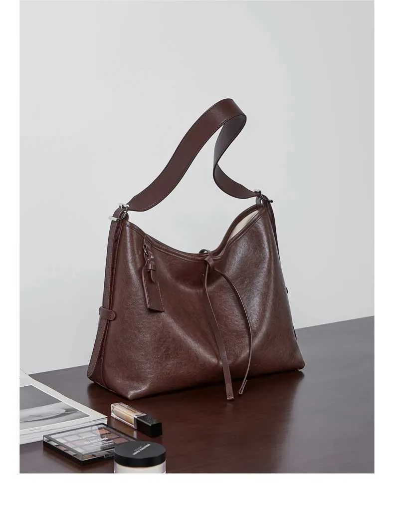 Toptrends Vintage Vera Pelle Grande Sottobraccio Borse a Tracolla per Donna 2024 Designer Semplice Donna Tote Hobo Signore_voghion.com