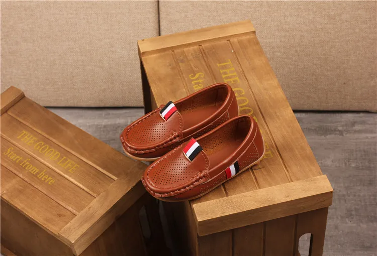 Kanner PU Lieder Jugend Casual Style Happysteps Weich bequem Loafers Slip on Klengkanner Kannerschong Gréissten US5C-US4Y_voghion.com