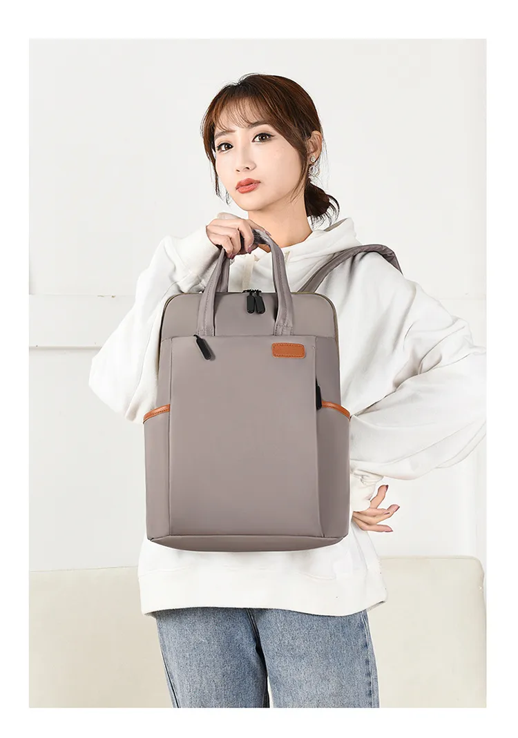 Woman Backpack Fashion Oxford College Student School Backpacks 13 14 Inch Laptop Bag Waterproof Business Travel Rucksack_voghion.com