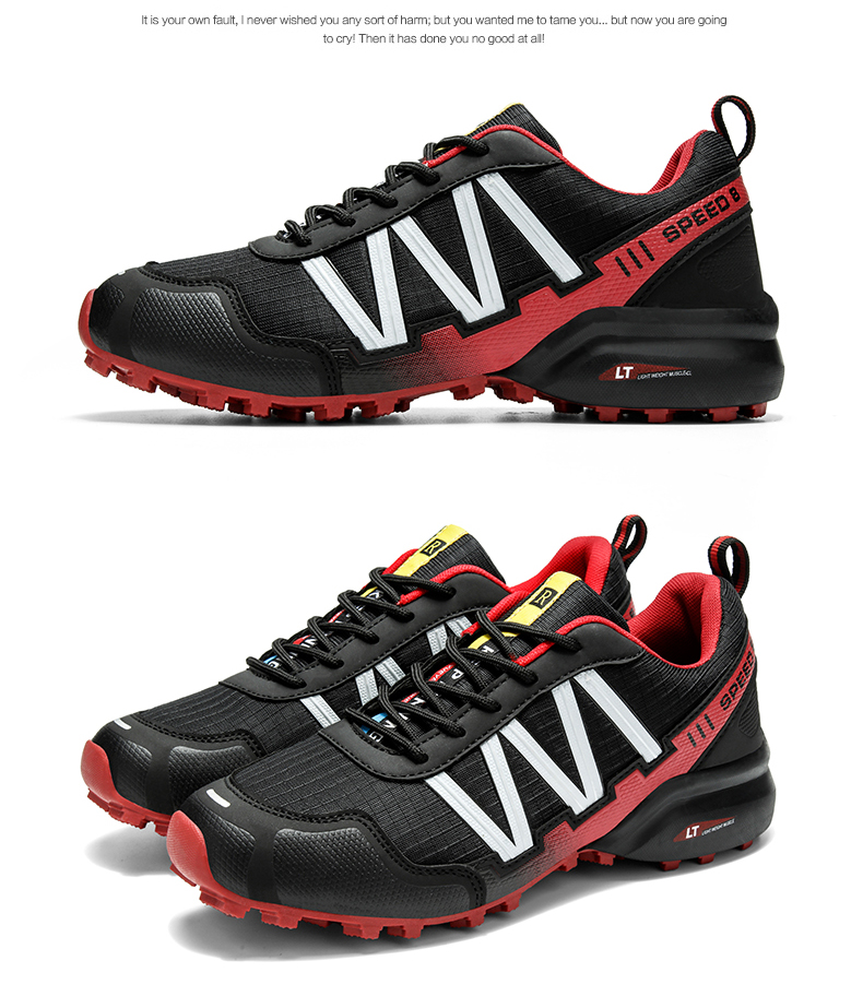 Men Hiking Sneakers Climbing Lace Up Trekking Outdoor Mountain Bike Flat Sport Cycling Shoes Breathable_voghion.com