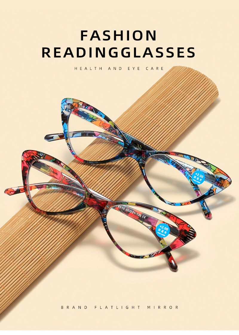 Kaiya Anti-blue Printed New Fashion Trend Women's Old Light Mirror Frame Manufacturers Wholesale Reading Glasses_voghion.com