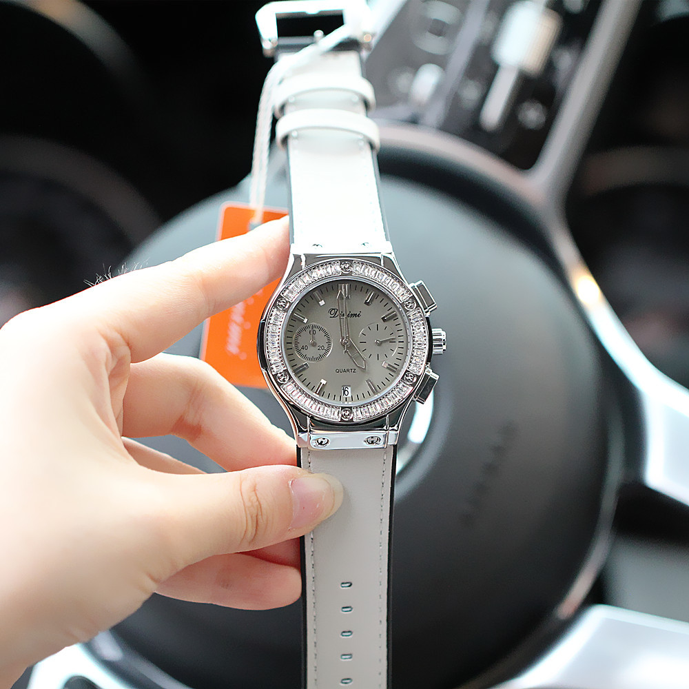 Orologio impermeabile al quarzo con cintura di diamanti multifunzionale stile puntatore alla moda dal vivo_voghion.com