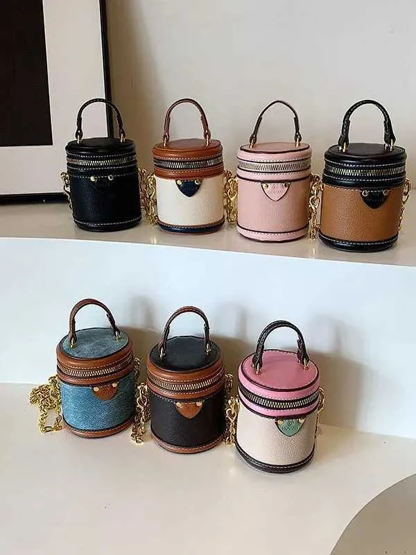Herbst Neue Frauen Farbe Kontrast Mini Handtasche Erwachsene Mädchen PU Tasche Reichtum Eimer Tasche Eltern-kind Lippenstift Crossbody_voghion.com