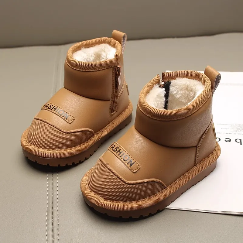 Kids Snow 2025 Winter New Children Short Ankle Girls Non-slip Thick Plush Fur Rubber Cutefeet Toddler Boots for Boys_desvips.com