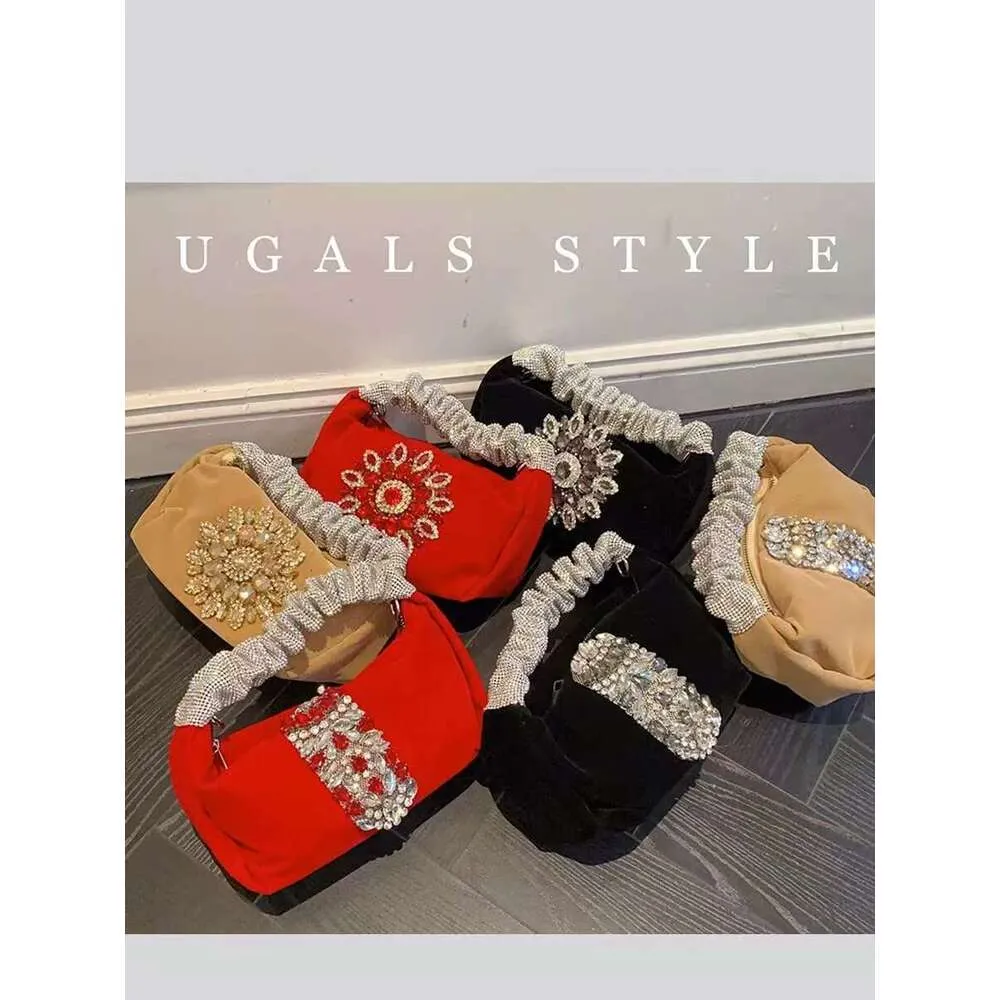 Glitter Shiny Rhies Dia Evening Fashion Hobo Women's Handbag Wedding Party Clutch Purse Crossbody Bag Street Dressing_voghion.com