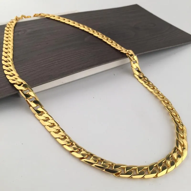 Chaîne pour homme et garçon de 12 mm d'épaisseur, collier en or jaune rempli de strass, bijoux en gros, chaînes cadeaux Hip Hop_voghion.com