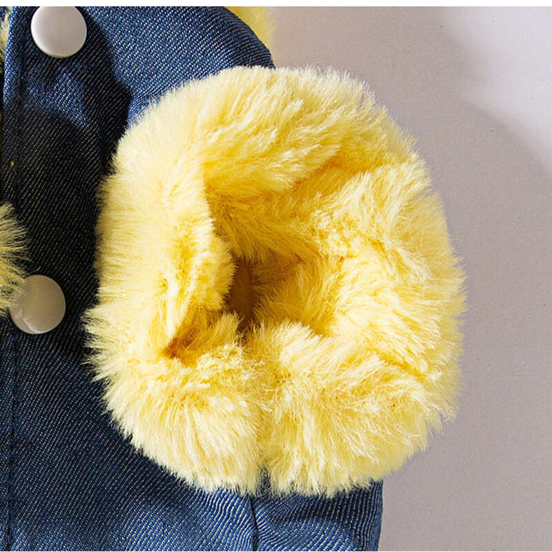 Chaleco vaquero amarillo con cara sonriente de HI para perros pequeños, sin mangas, de dos patas, con espacio para guardar la ropa de tu mascota al salir._voghion.com