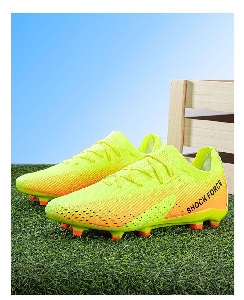 Soccer shoes Men's AG long spike broken nail student indoor artificial grass game training sneakers_voghion.com