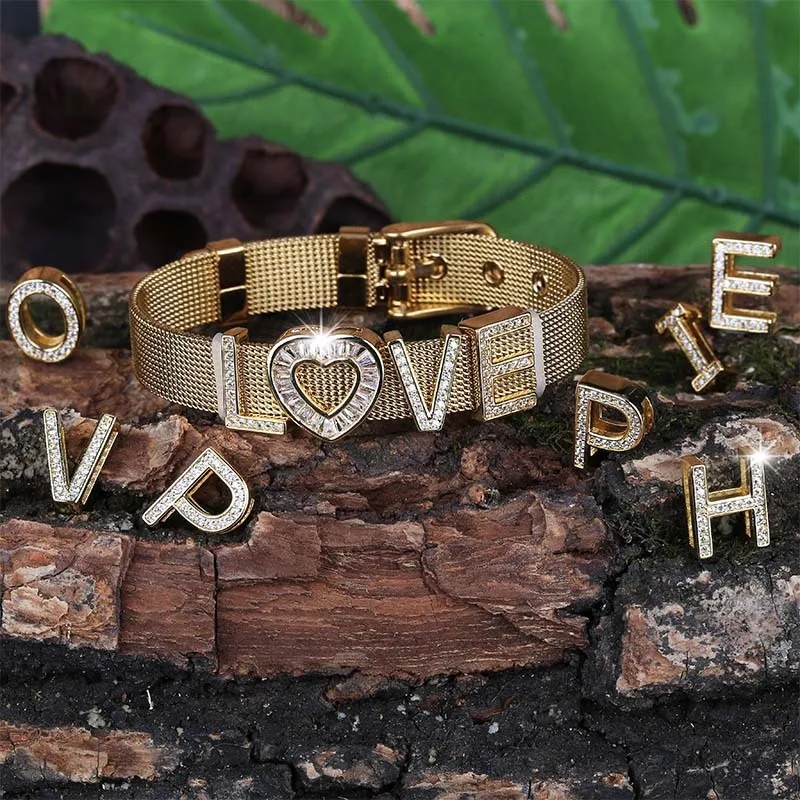 personaliséiert Gold Bling Diamant Benotzerdefinéiert Numm Bangle Bracelet Hip Hop Personaliséiert DIY Buschtawen Léifsten Armband Bijouen_voghion.com