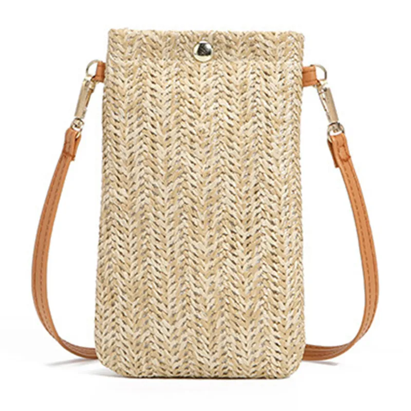 Brieftasche Frauen Diagonal Stroh Woven Handy Clutch Tasche Damen Sommer Strand Reise Weibliche Mini Geldbörse Karte Halter_voghion.com