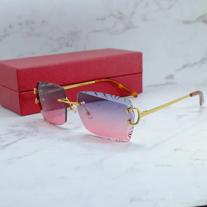 Stel Diamond Cut Carter Solbriller Mænd og Kvinder Stilfuld Wire C Designer Køreskærme Udendørs Beskyt Eyewear Party_voghion.com