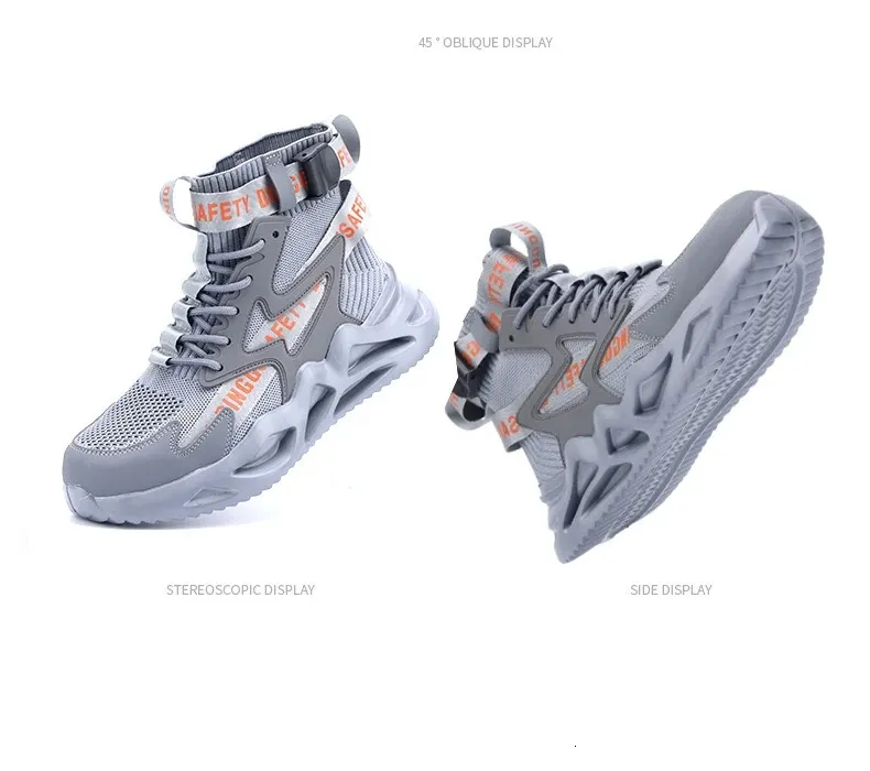 Men's Safety Boots Breathable Protective Work Footwear Steel Cap_voghion.com