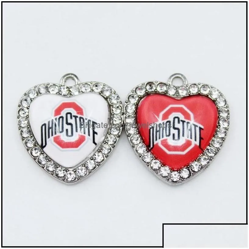 Charms US NCAA Football University Team Ohio State Buckeyes Anhänger DIY Halskette Ohrringe Armband Armreifen Knöpfe_voghion.com