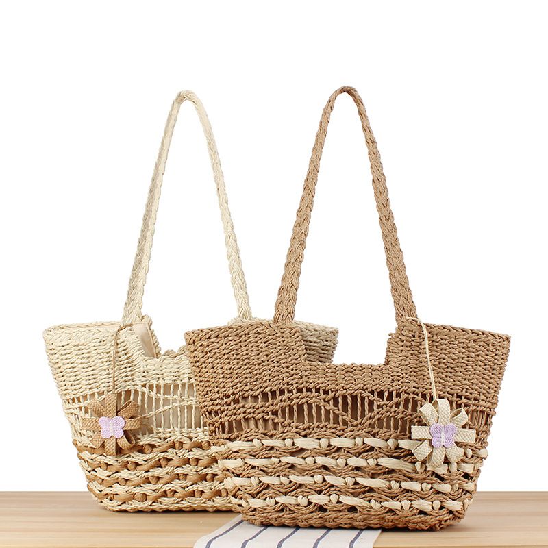 Neue Umhängetasche 2024, handgewebte Tasche im Bohemian-Stil, Strohtasche den Strandurlaub am Meer, modische_voghion.com
