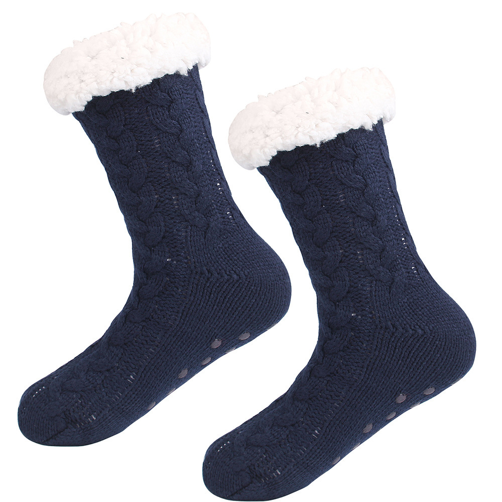Lillian Autumn Winter Fleece-Lined Warm Christmas Socks With Anti-Slip Sole For Home Floor Popular Cross-Border Slippers Socks,_voghion.com