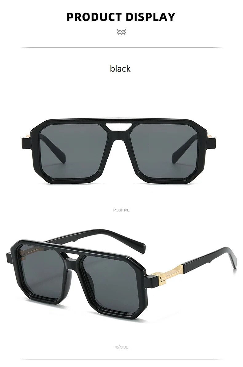 New Square Pilot Sunglasses Women Men Retro Shades Brand Female Sun Glasses Vintage Fashion Oculos De Sol Feminino UV400_voghion.com