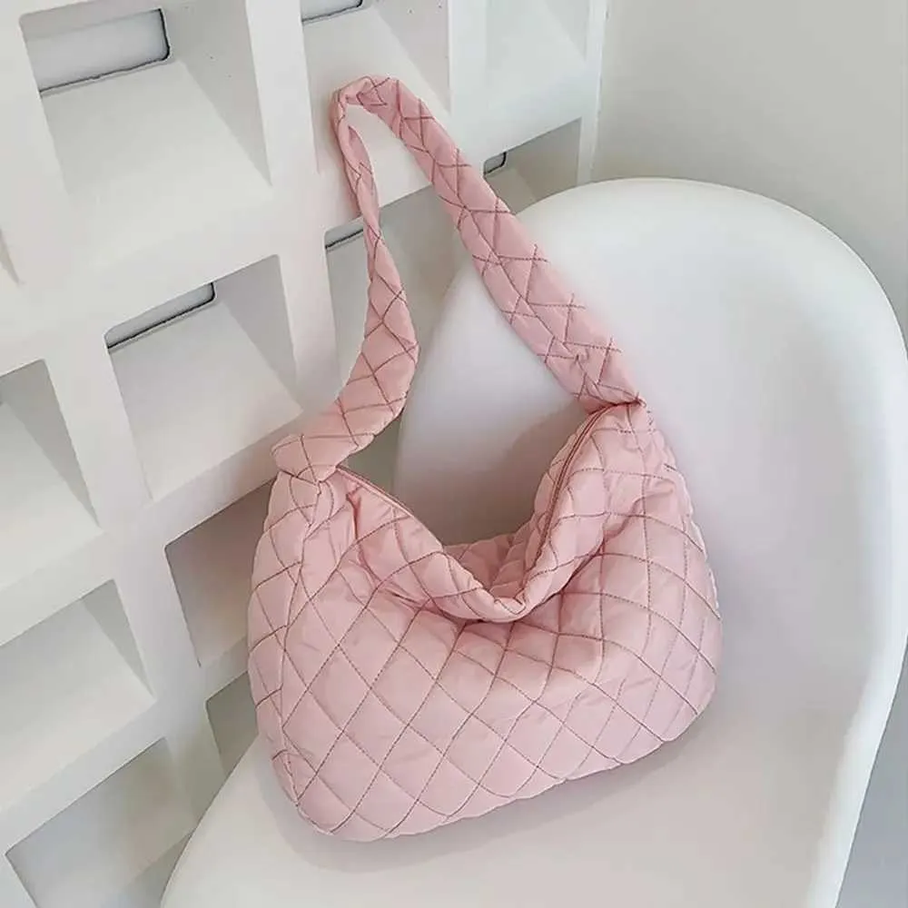 Warme große Kapazität Winter Wärme leichte Daunen Bettwäsche flache Schuhe Handtasche Y241026_voghion.com