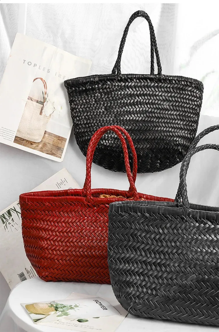 Geflochtene Ledertasche Damen Handtasche Aus Echtem Rindsleder_voghion.com