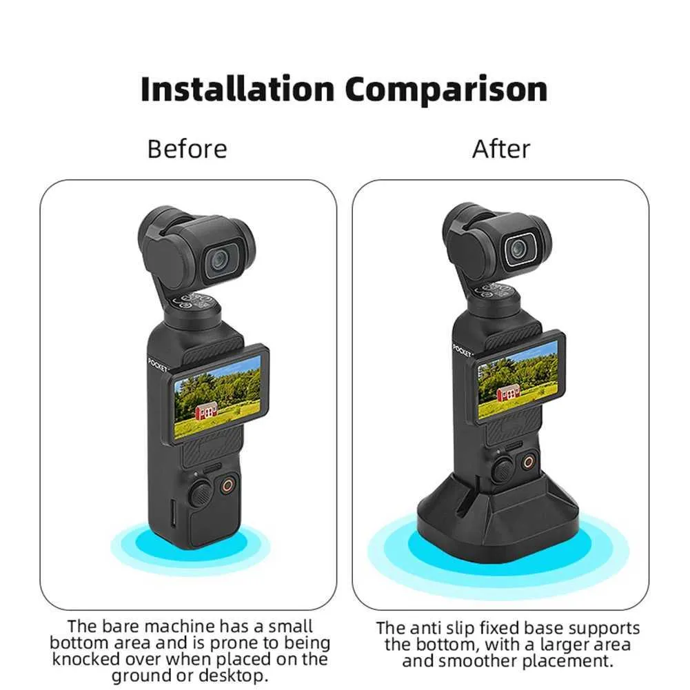 Stabilisatorer Bordkamerafeste Bærbar Gimbal-stabilisator Håndholdt basestativ Brakett for direktestrømming til OSMO Pocket 3_voghion.com