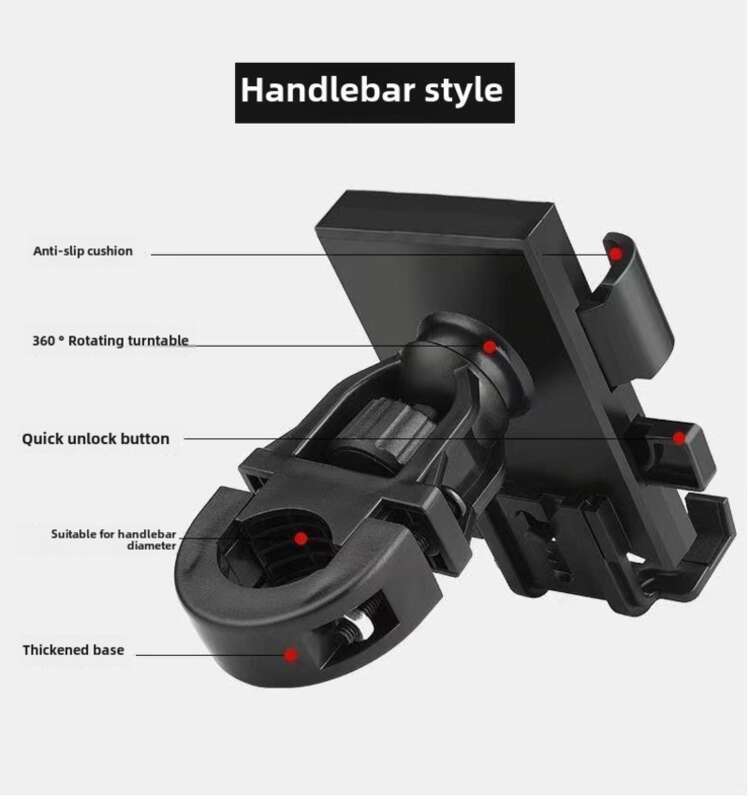 Mobiler Motorrad-, Elektrofahrrad-, Halter-, Fahrer-stoßdämpfender Aluminium-Handyhalter für den Außenbereich_voghion.com