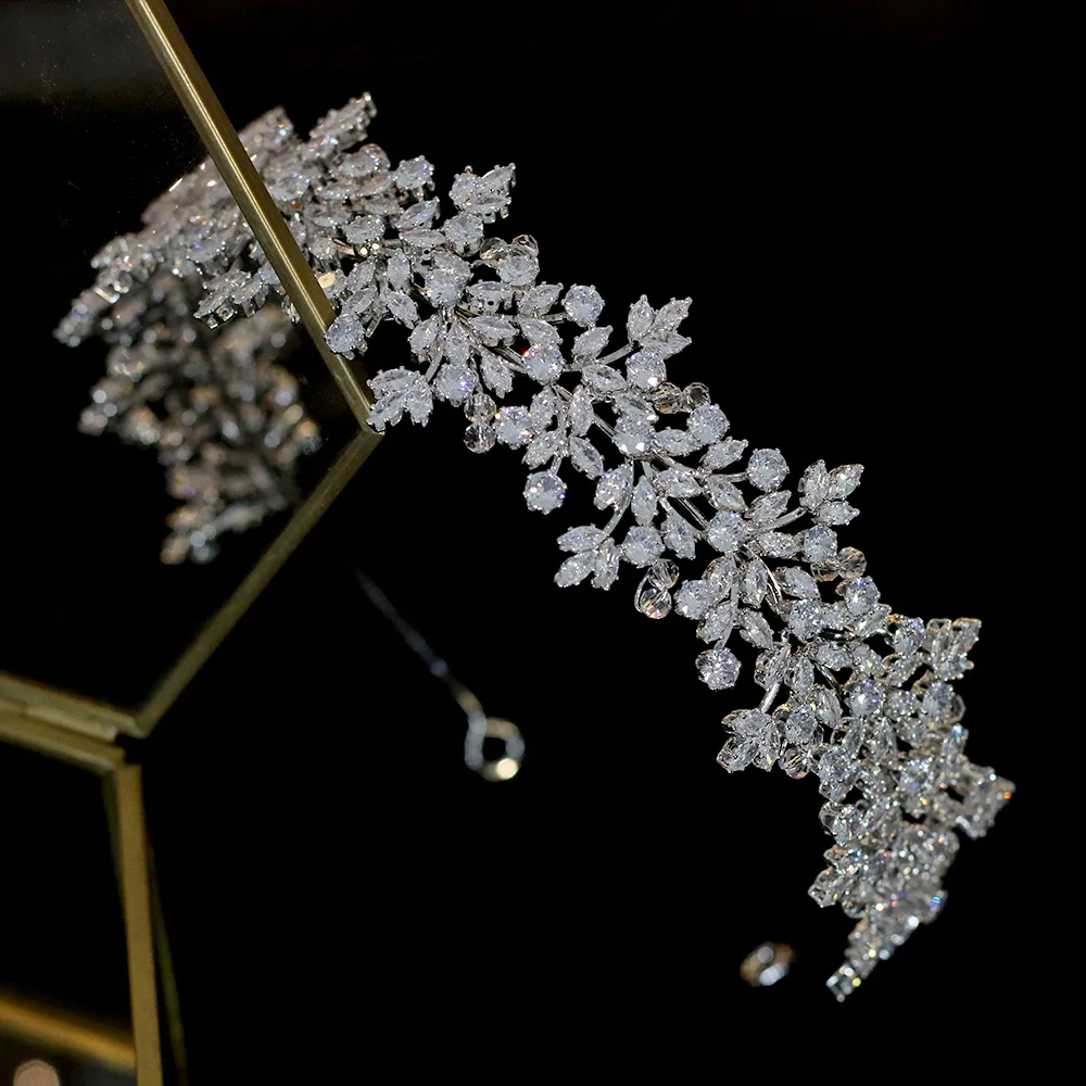 Jewelry Bridal Headwear Hair Accessories JewelryCrowns For Women Wedding AccessoriesCubic Zirconia CrownTiaraBridesmaid_voghion.com