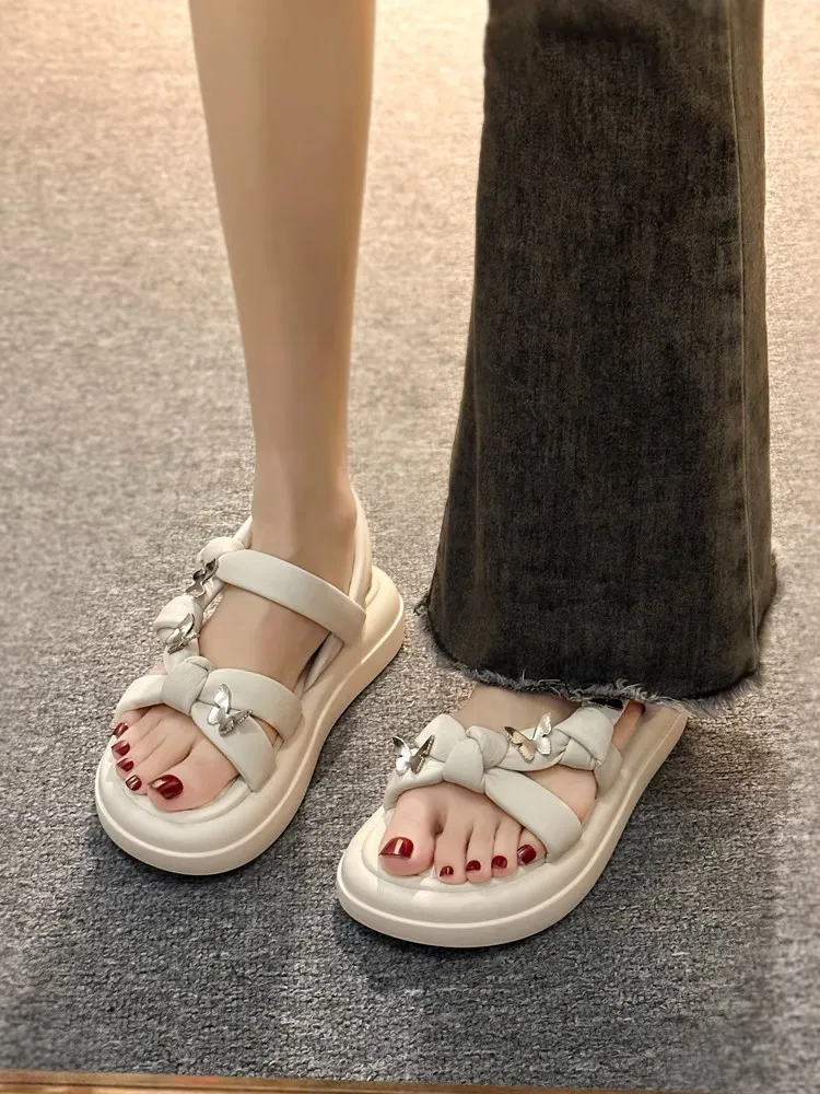 Roman Style Butterfly Sandals Comfortable Beach Shoes For Summer_voghion.com