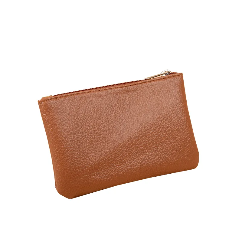 Portafoglio ultrasottile in pelle PU con cerniera, portamonete, auricolari e porta carte_voghion.com