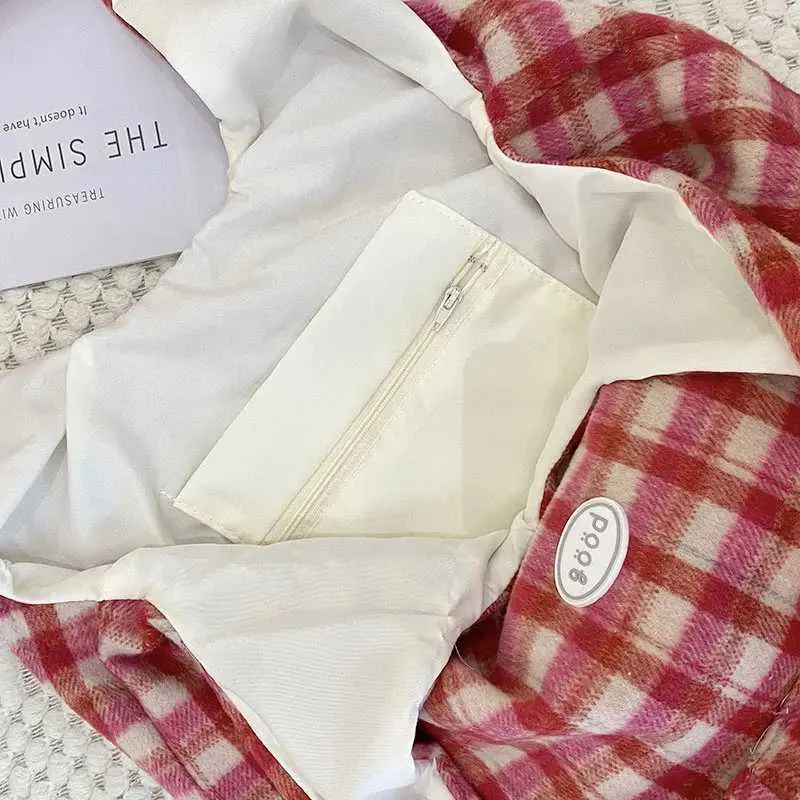 Sac à bandoulière à carreaux rouges colorés de grande capacité pour femmes, sacs à main tendance 2024_voghion.com