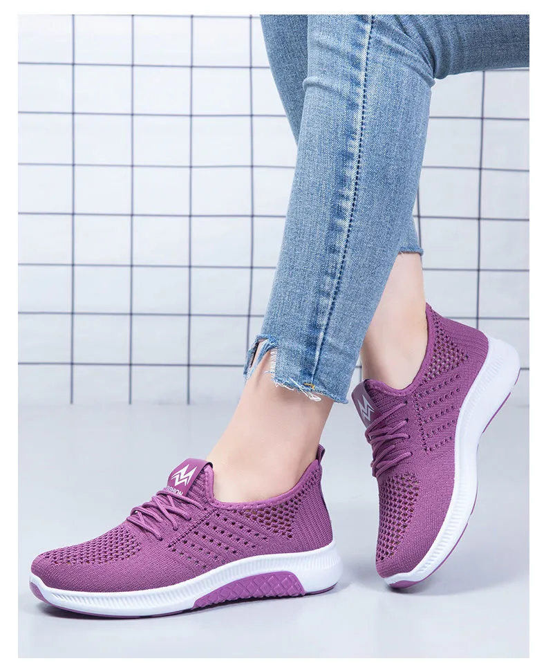 Flat Casual Fashion Breathable Mesh Vulcanized Shoes Women Sneakers Summer Ladies Boat Shoe atos Para Mujer_voghion.com
