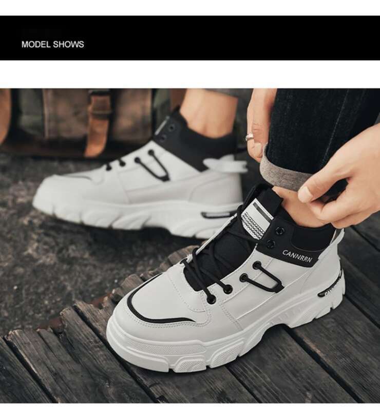 2024 Autumn New High Top Martin Men's Trendy Versatile Construction Work Clothes Shoes Anti Slip Short Boots_voghion.com