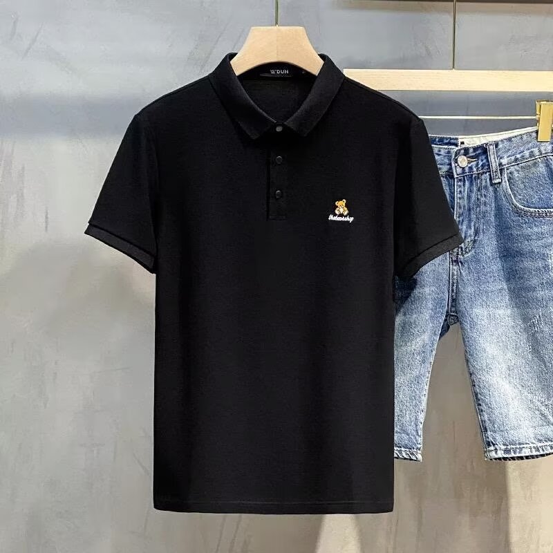Men's Clothing Source manufacturer simple bear embroidery handsome lapel new style Polo shirt men's summer collar T-shirt men's short sleeve_voghion.com