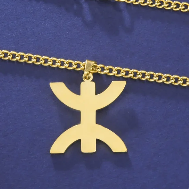 Žhavé výprodeje Skyrim Africké Berbery Symbol Přívěsek Amazigh Písmeno Yaz Nerezová ocel Etnický Amulet Dámský náhrdelník_voghion.com