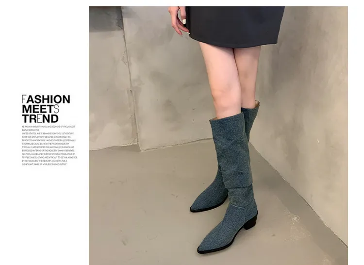 Bottes de cowboy occidentales pointues à talons épais pour enfants, nouvelle collection printemps et automne 2024, sans courrier_voghion.com