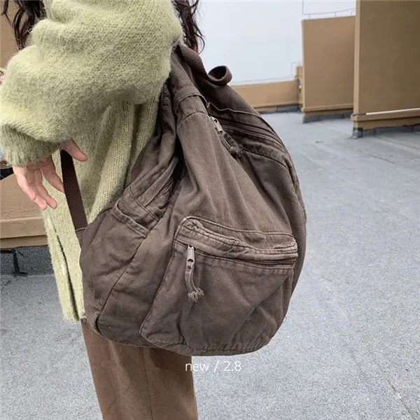 Vintage Backpack For Canvas Women Rucksack Zipper Casual Medium-Capacity Preppy Style Female Bag_voghion.com