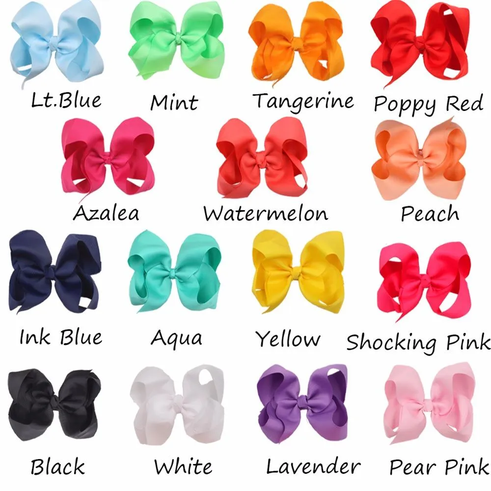 30 Pcs 6 Inch Big Grosgrain Girls 15pairs 6" Bows Alligator Clips For Teens Kids Toddlers Hair Accessories_voghion.com