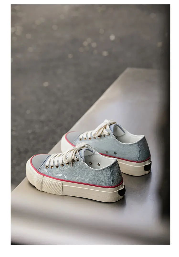 Canvas Shoes For Men, Casual Low Top Trainers With Thick Sole_voghion.com