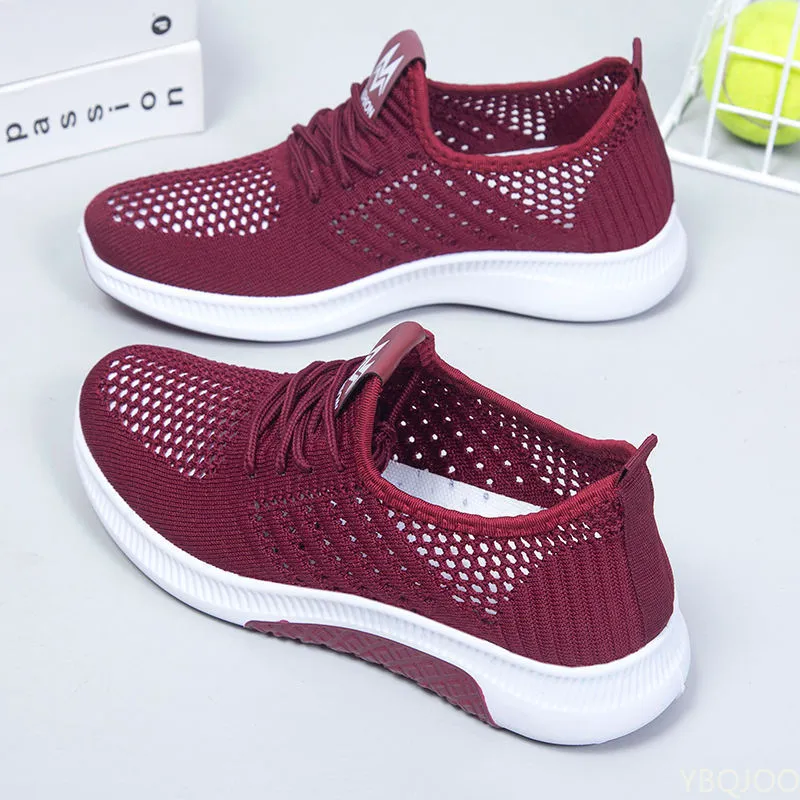 Flat Casual Fashion Breathable Mesh Vulcanized Shoes Women Sneakers Summer Ladies Boat Shoe atos Para Mujer_voghion.com