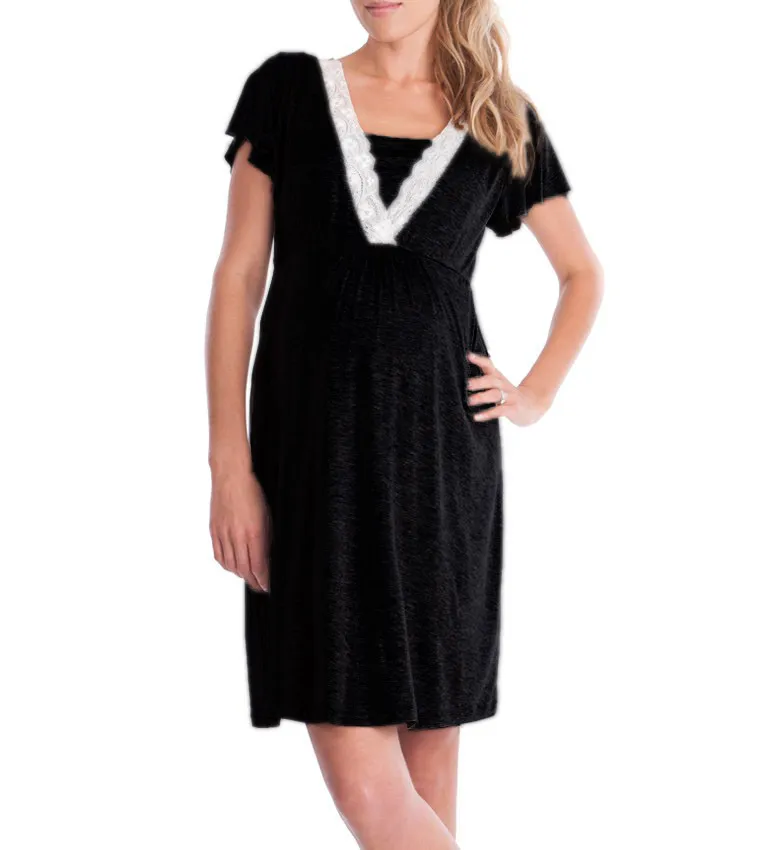Pregnancy Nursing Clothes Women Lactation Maternity Dresses Clothing for Breastfeeding Pregnant Summer Dress_voghion.com
